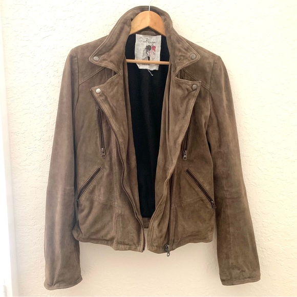 Free People 100% Suede Leather Moto Jacket - Picture 12 of 12